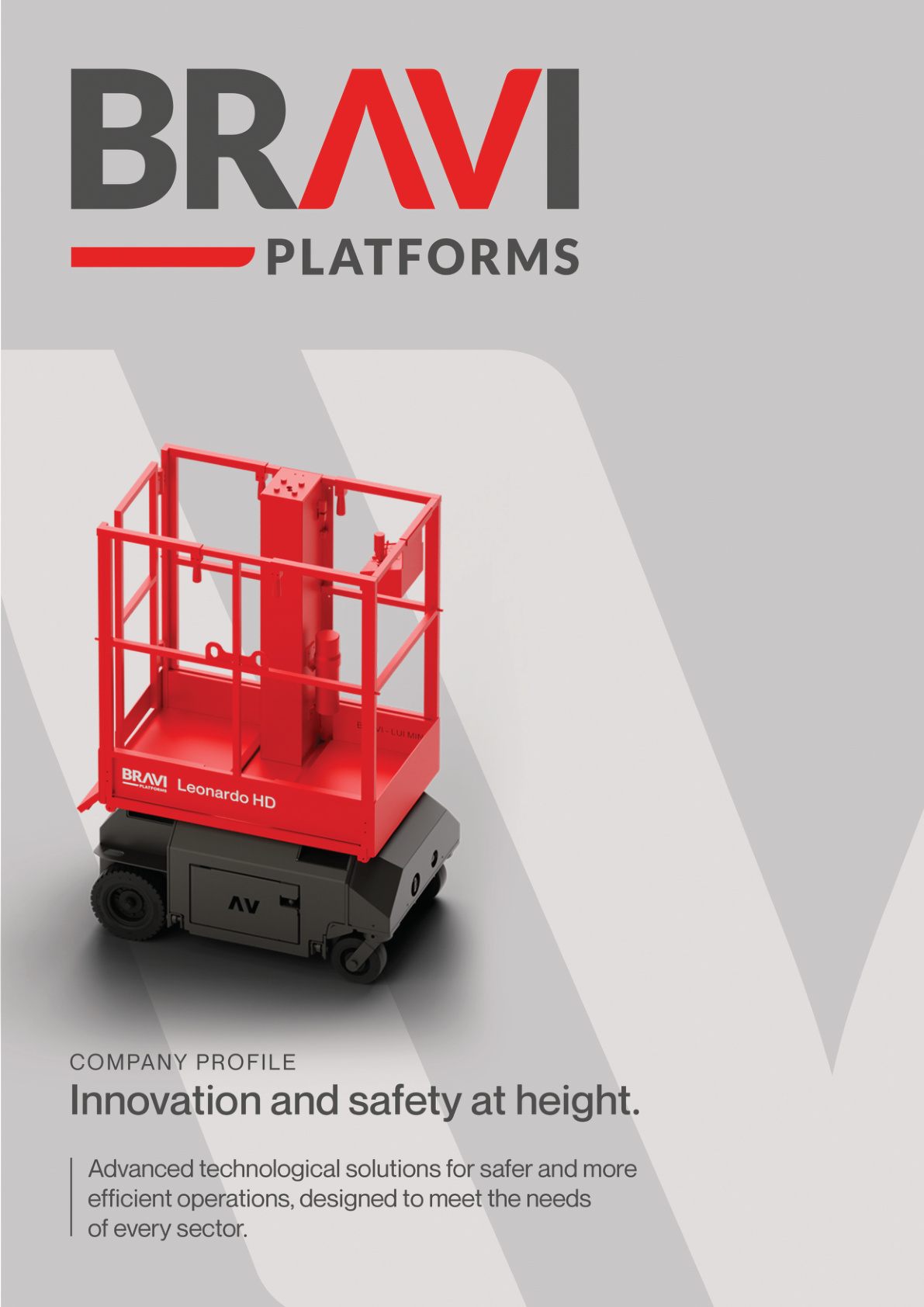 BRAVI Mobile Work Platforms Catalogue front cover preview