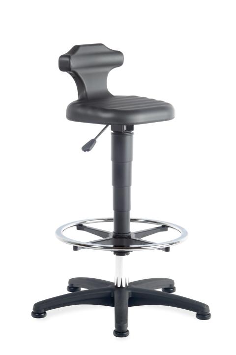 C19PU – Flex 19 sit-stand chair, black polyurethane