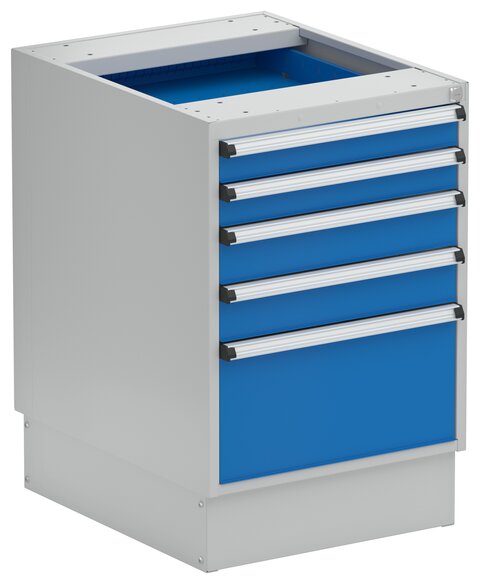 Drawer unit 53/66-1 with base, 2x75 2x100 1x250