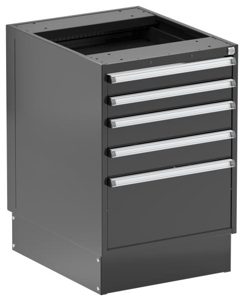 Drawer unit 53/66-1 with base 2x75,2x100,1x250, all black