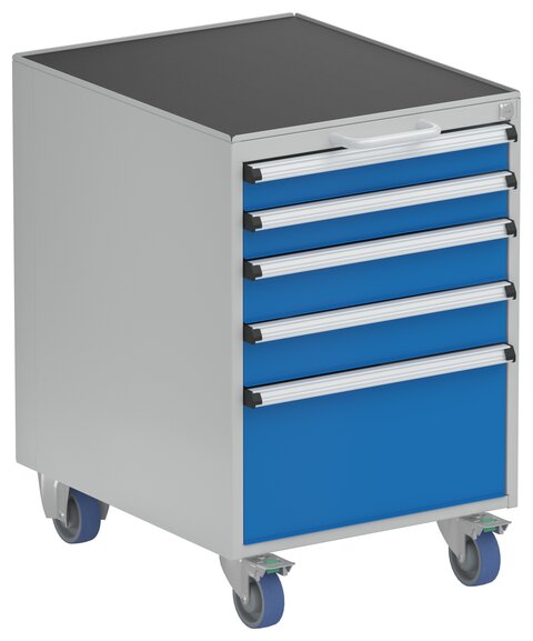 Drawer unit 53/66-1 with castors, 2x75 2x100 1x250