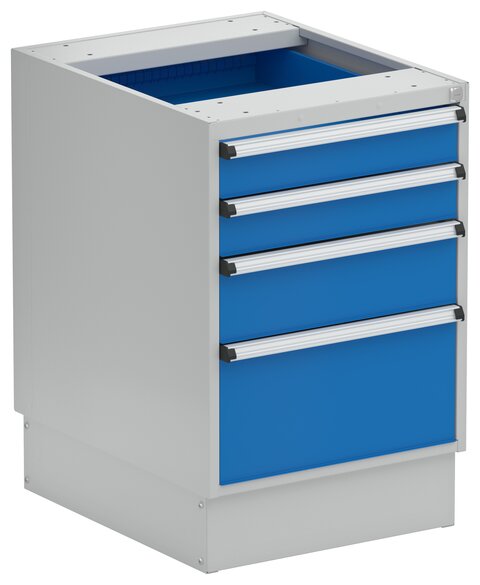 Drawer unit 53/66-10 with base, 2x100 1x150 1x250