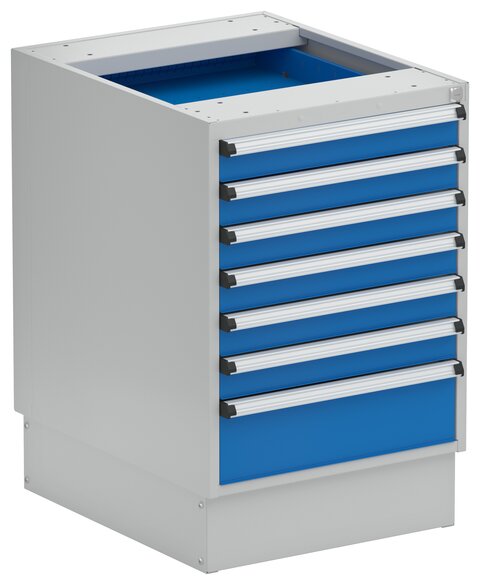 Drawer unit 53/66-6 with base, 6x75 1x150