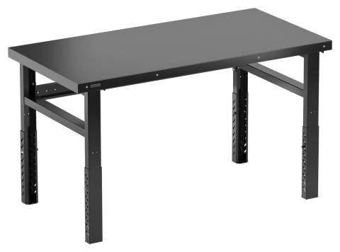Heavy duty bench 1500x750 steel top, adjustable legs, black