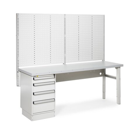 Heavy workbench 2000x630 steel top, drawer unit 45