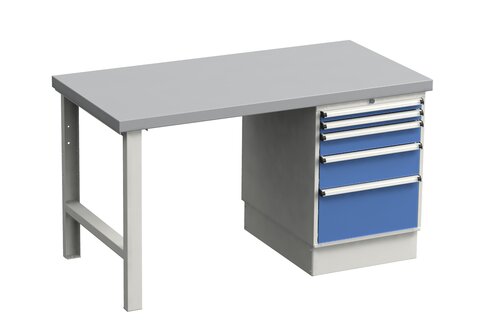 Heavy duty bench for industry, 1500x750 steel top