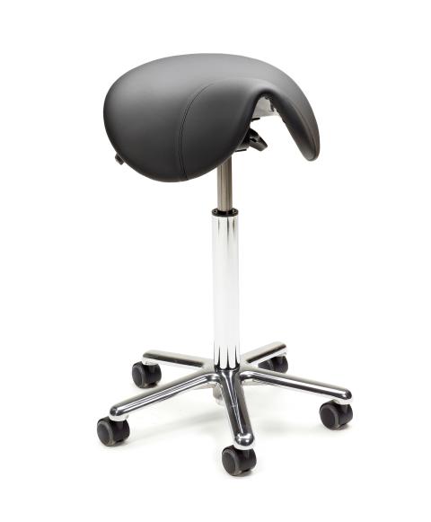 SADDLE AL ESD – Saddle chair, black artificial leather, ESD
