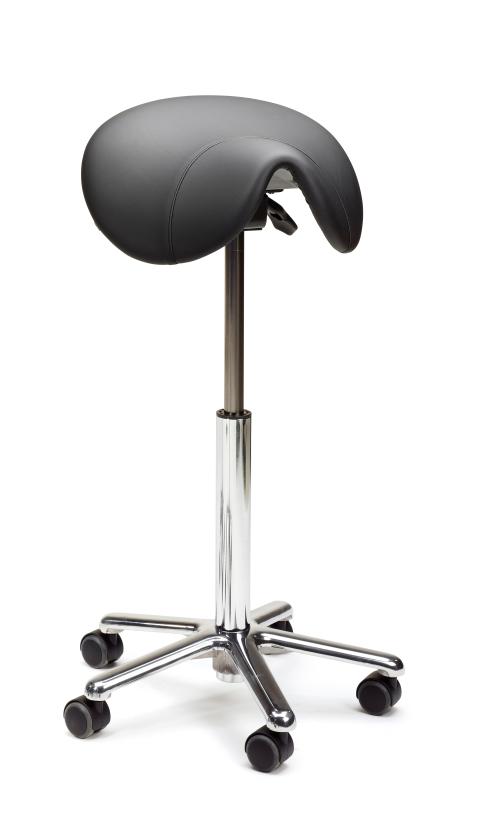 SADDLE L – Saddle chair, black leather