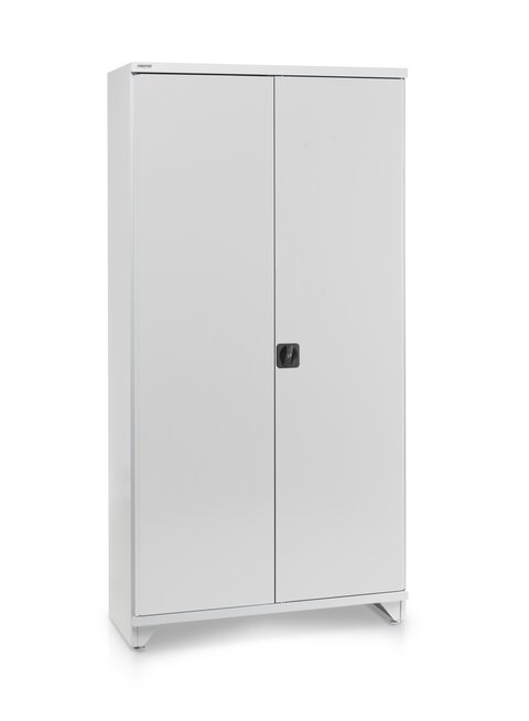 Shelving cabinet 100/50/200, 4 shelves, grey doors