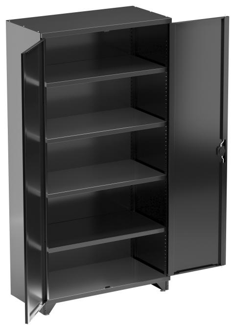 Shelving cabinet 100/50/200, black, 4 shelves