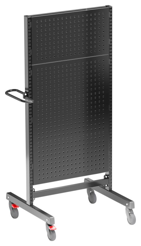 Treston multi trolley high M750, black, perforated panels