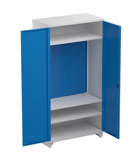 Shelving cabinet 100/50/200, 3xshelf, 2xperfpanel