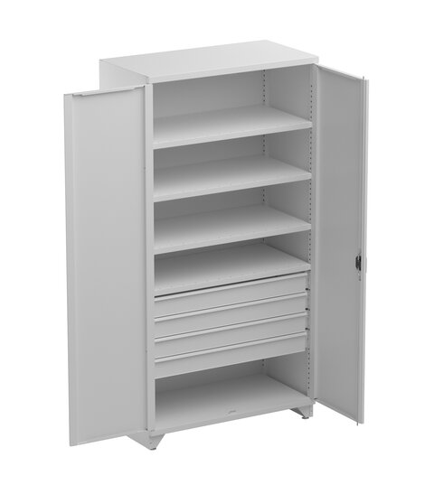 Shelving cabinet 100/50/200, 4xshelf, 4xdrawer