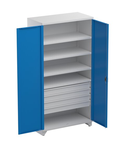 Shelving cabinet 100/50/200, 4xshelf, 4xdrawer
