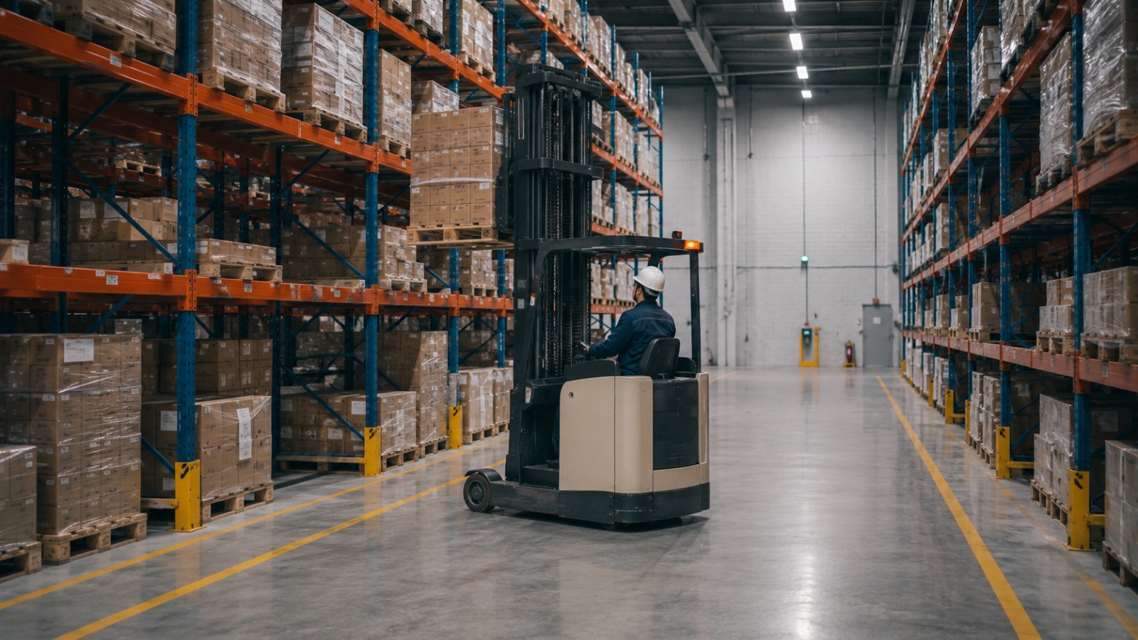 Forklift and reach truck movement in warehouse operations