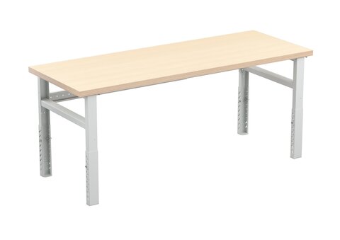 Workshop bench, heavy duty 2250x750 multiplex wooden top adj