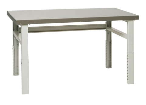 Workshop bench, heavy duty 2250x750 steel top (3mm) adjustab