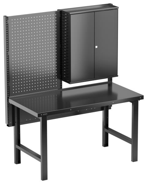 Workshop workstation 4, HD bench 1500x750 steel top, black