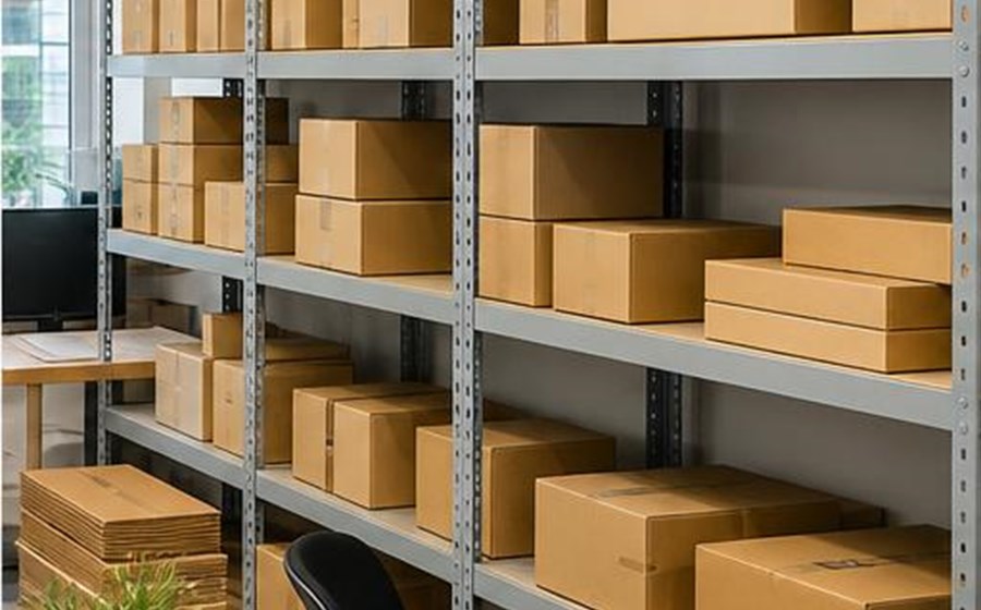 Small ecommerce fulfilment shelving environment for picking, storage and stock control