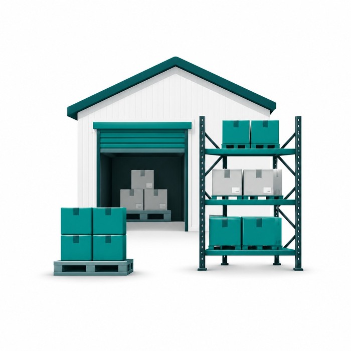 Warehouses storage racking icon