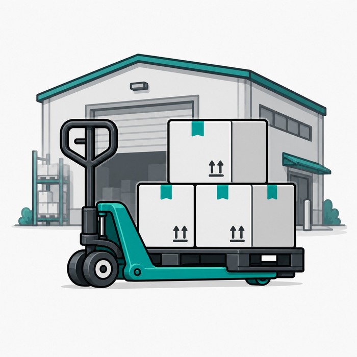 Logistics and warehousing teams warehouse equipment icon