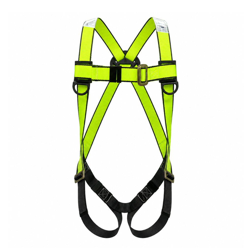 OREX Safety Full Body Harness with Energy Absorber Double Hook Webbing Lanyard