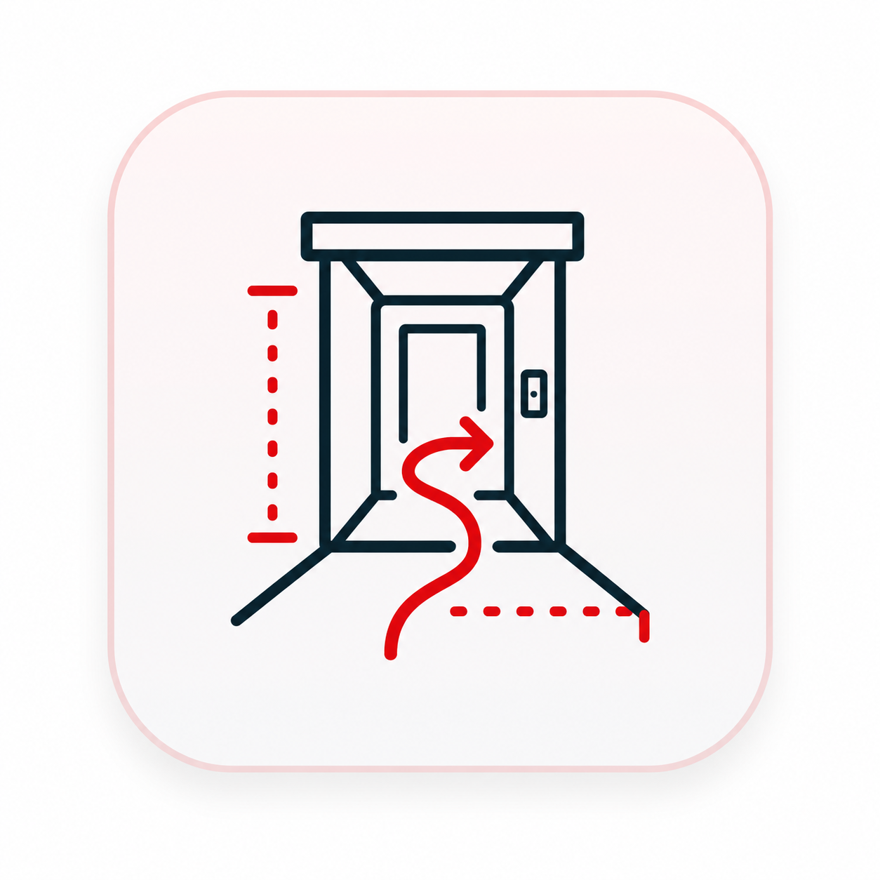 Doorway route and access clearance icon for BRAVI site checks