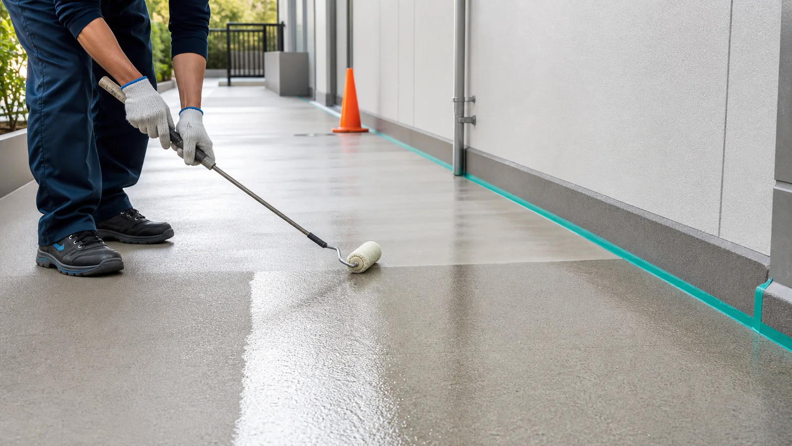 Protective floor coating application for PYE anti slip and surface treatment products